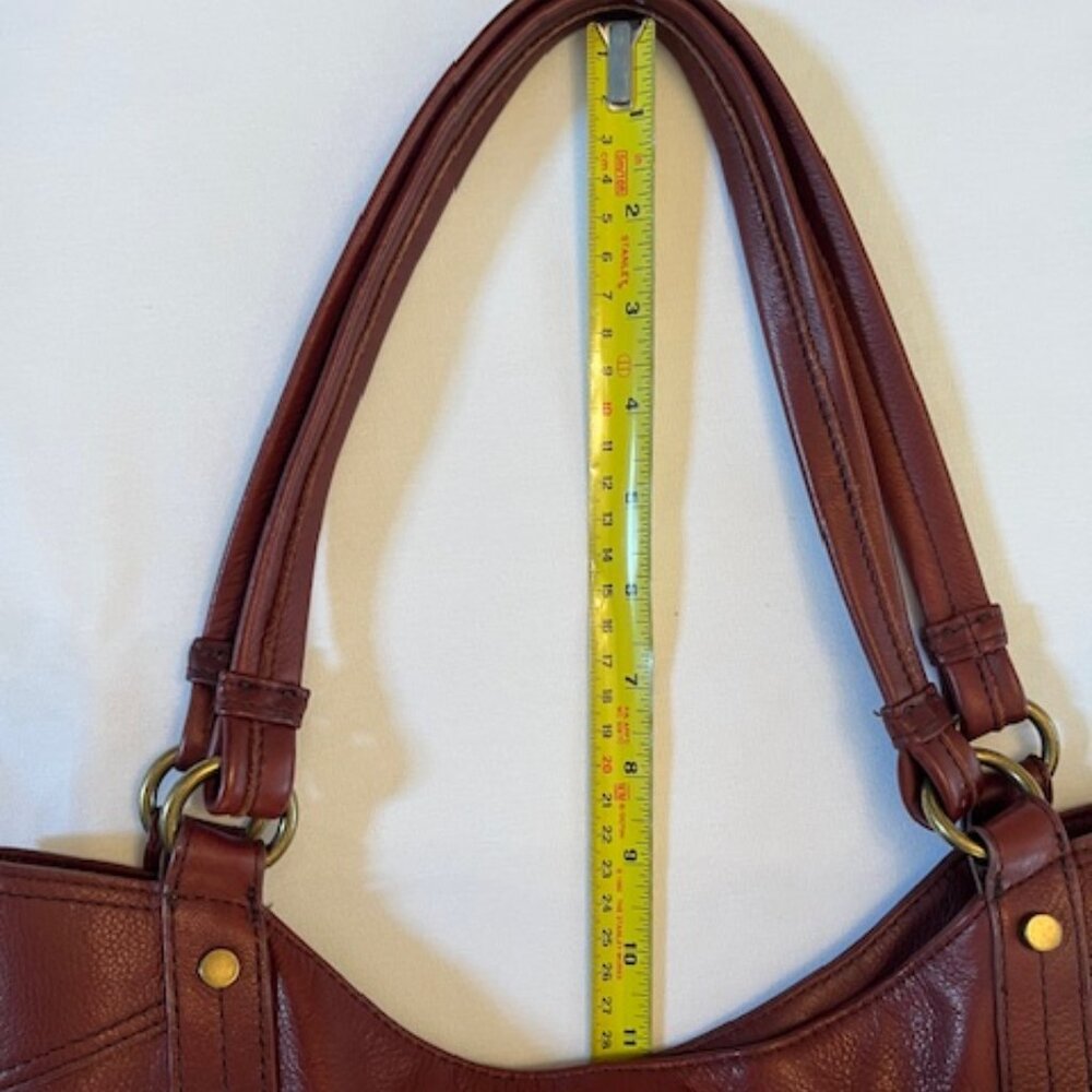 AMERICAN LEATHER CO | Delancy North-South Pebbled Leather Shoulder Bag-EUC - Picture 8 of 15